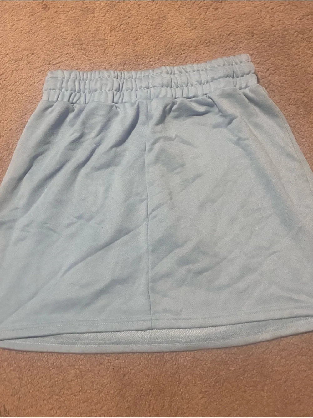 SHEIN Light Blue Elastic Drawstring Mini Skirt